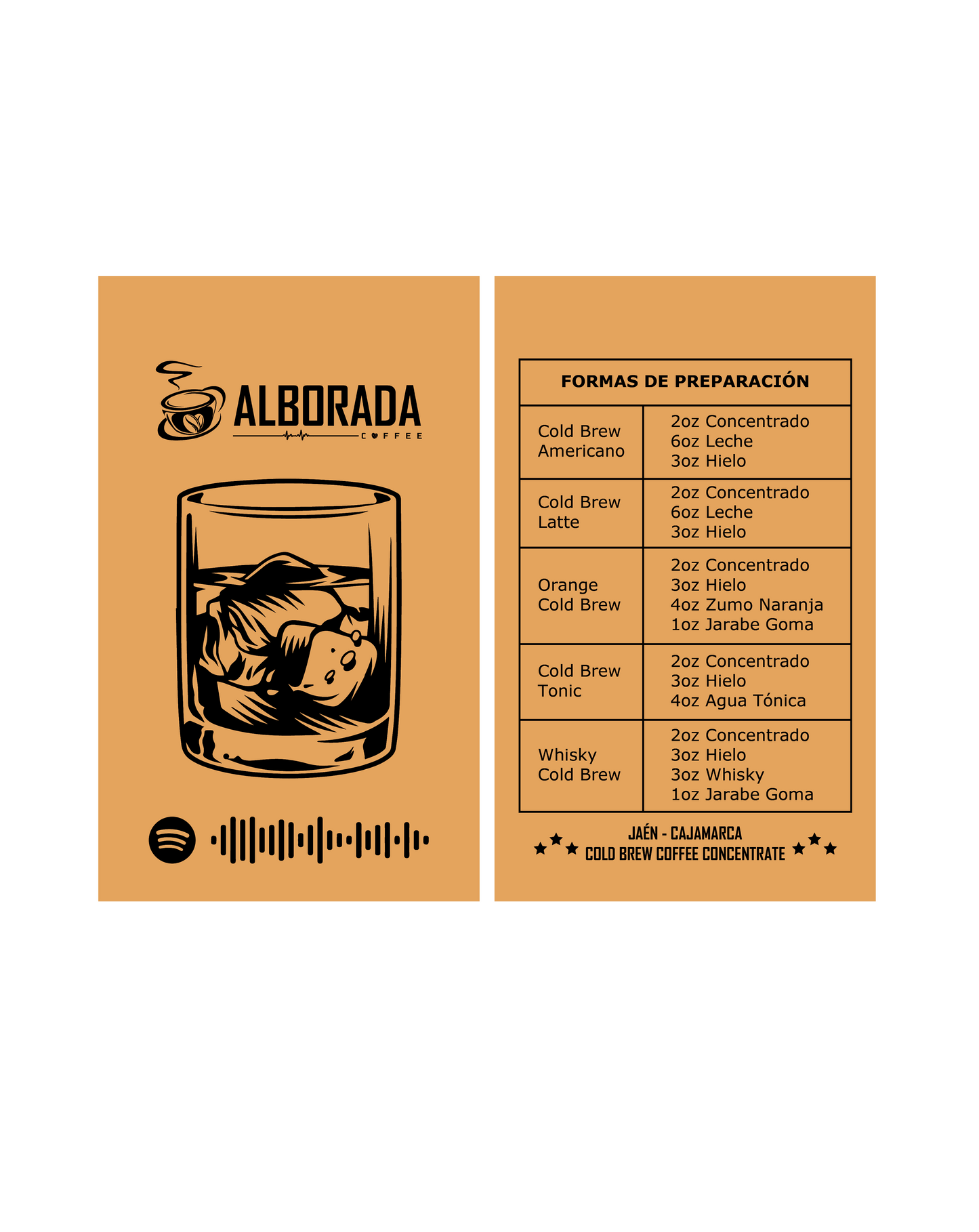 Cold Brew Coffee Concentrate - Café concentrado en frío Alborada Cafe