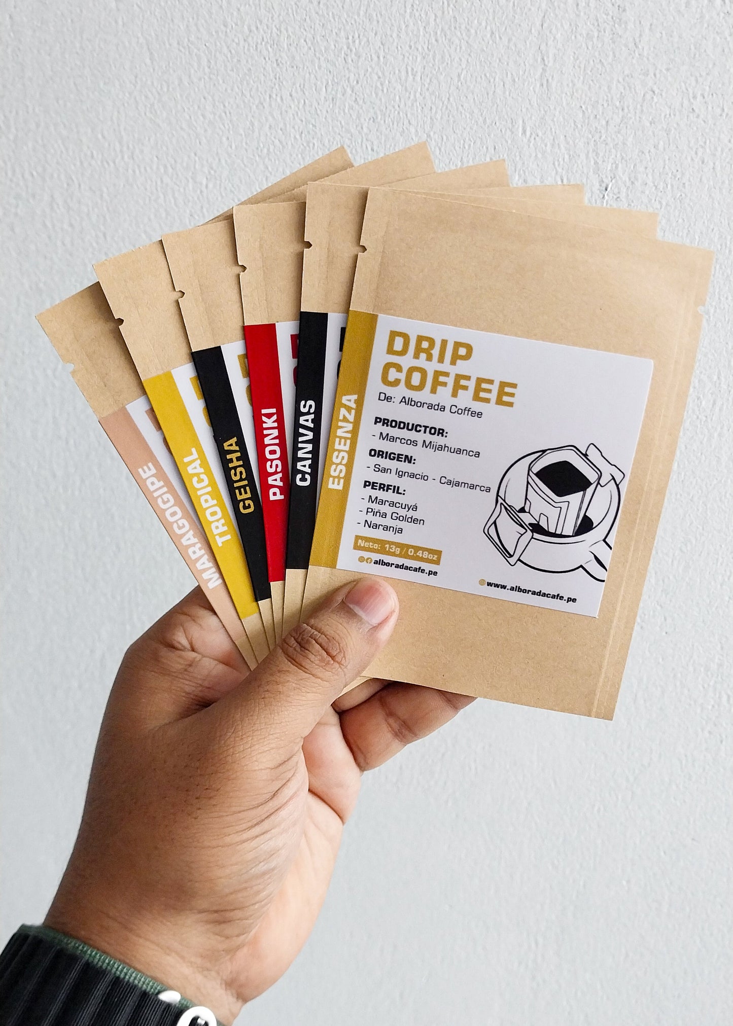 Drip Coffee Mix - Café filtrante por unidad Alborada Coffee