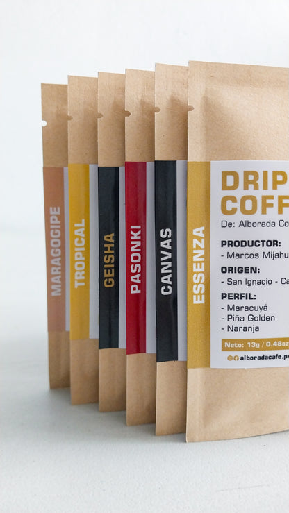 Drip Coffee Mix - Café filtrante por unidad Alborada Coffee