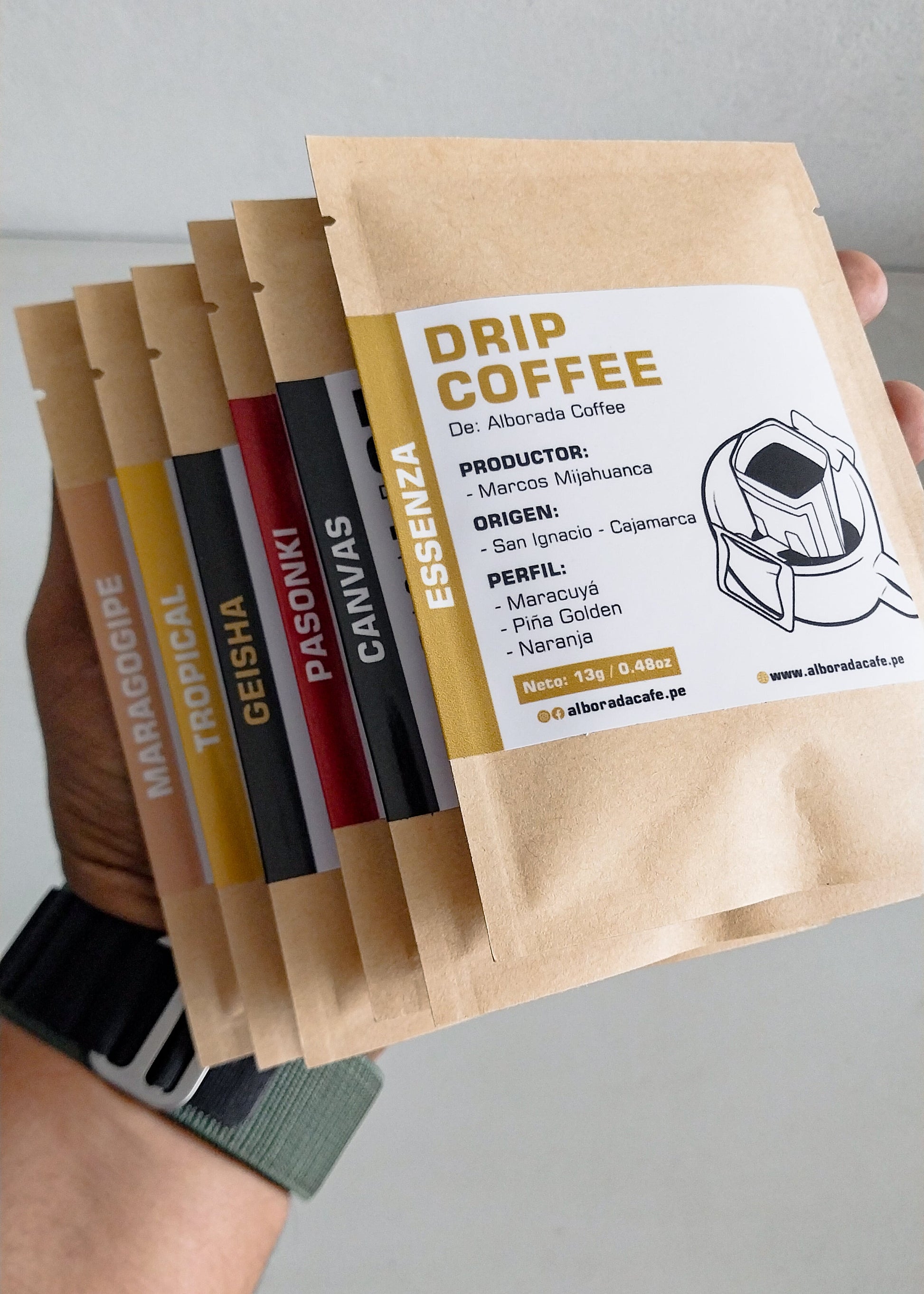 Drip Coffee Mix - Café filtrante por unidad Alborada Coffee