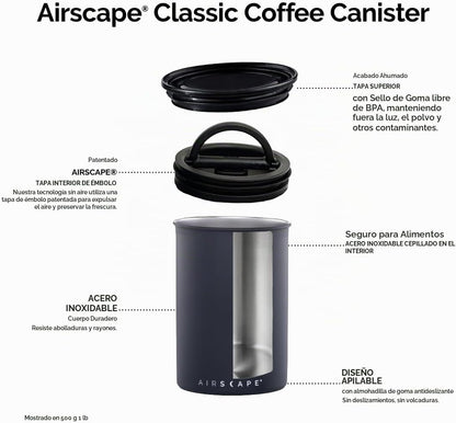 Contenedor al vacío negro 250g - Airscape Airscape