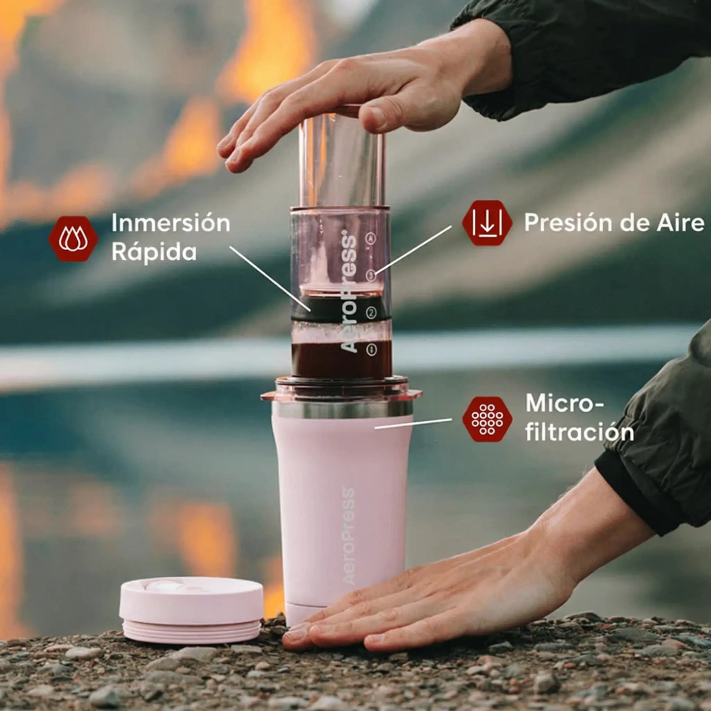 AeroPress Go Plus Rosa - Aeropress