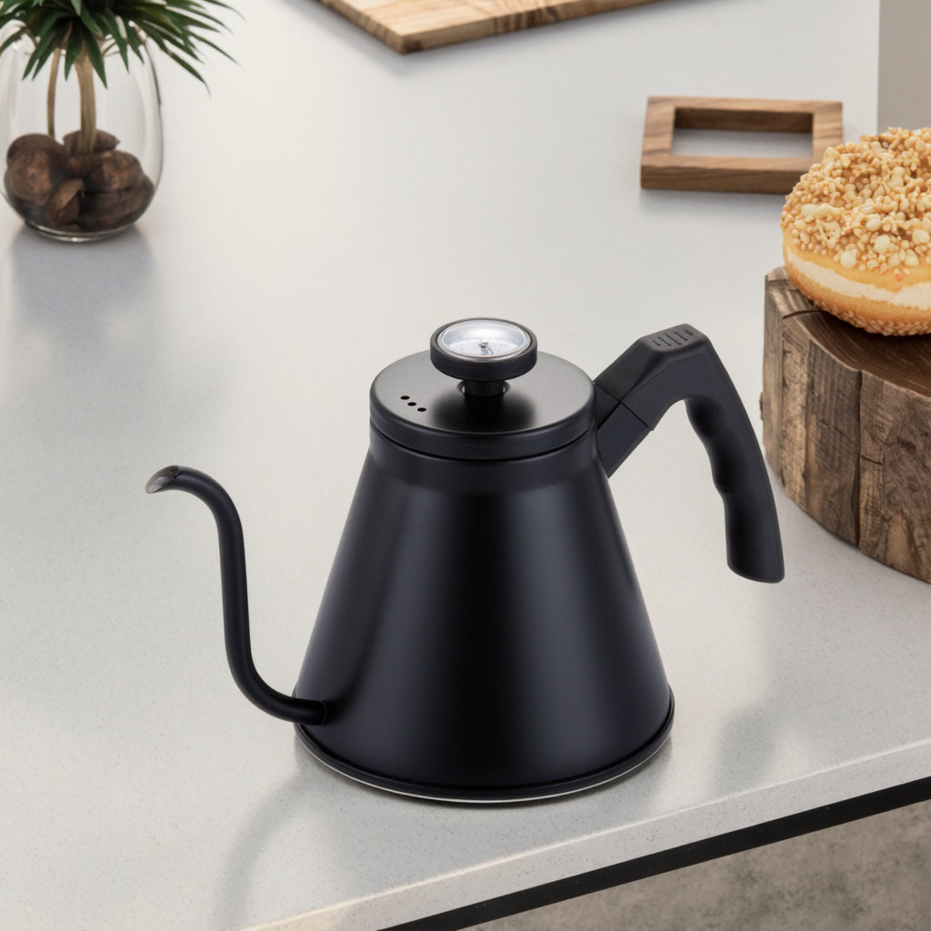 Tetera cuello de ganzo con termómetro