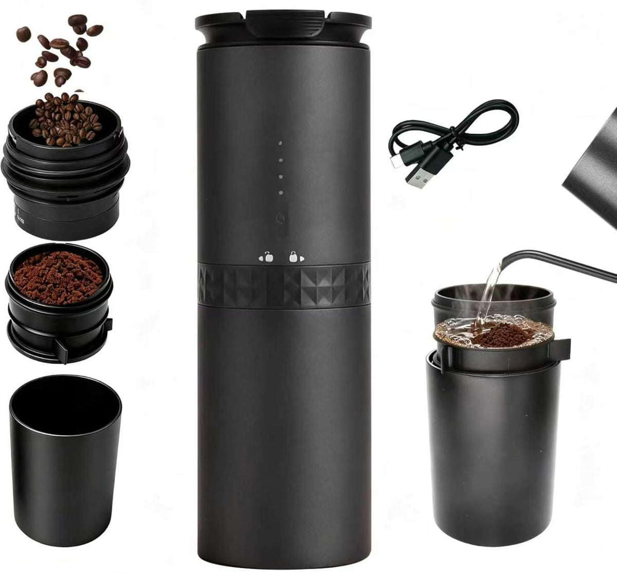 Molinillo eléctrico portátil GoBarista 3 en 1 Alborada Coffee